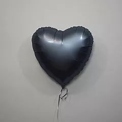 Шар сердце 18 Сатин Steel Blue